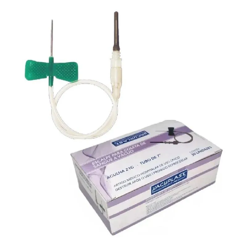 3x Scalp Para Coleta Á Vácuo 21g Verde Cx 50 Unids