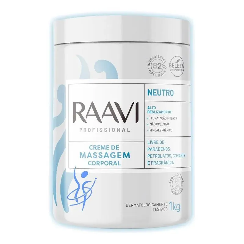 2x Creme Massagem Relaxante Neutro Sem Perfume,parabeno,cora
