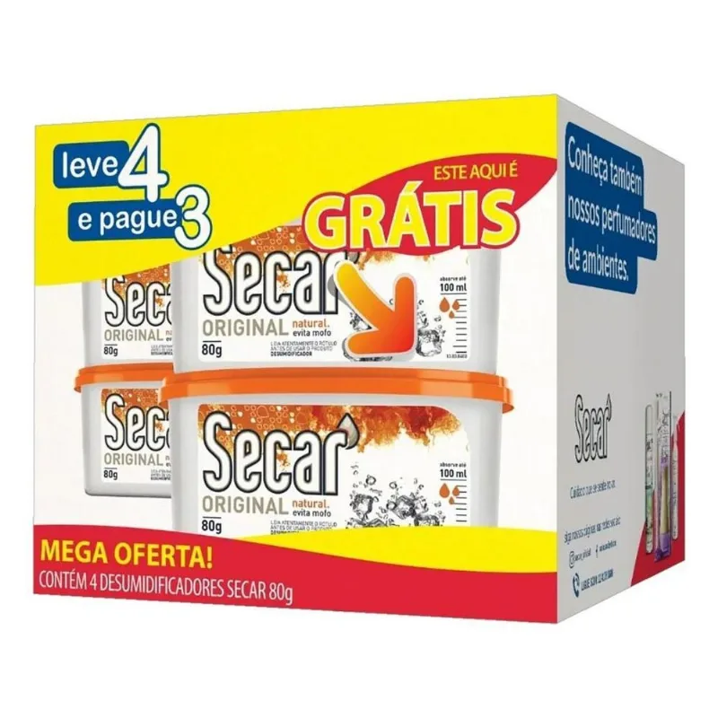Pack Evita Mofo Natural Secar Pote 80g Cada Leve 4 Pague 3 U
