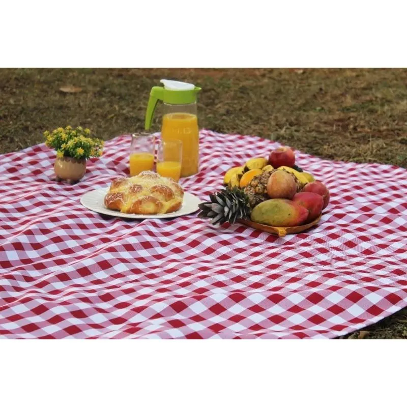 10x Toalha De Mesa Xadrez Retangular 6 Lugares Para Piqueni