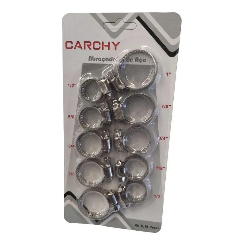 10x Kit 10 Abraçadeira Rosca S Fim 1, 1/2 3/4 5/8 7/8 Inox