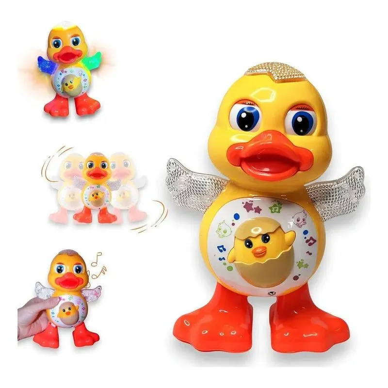 Brinquedo Bebê Dançante Pato Infantil Musical Som Luz Patinh
