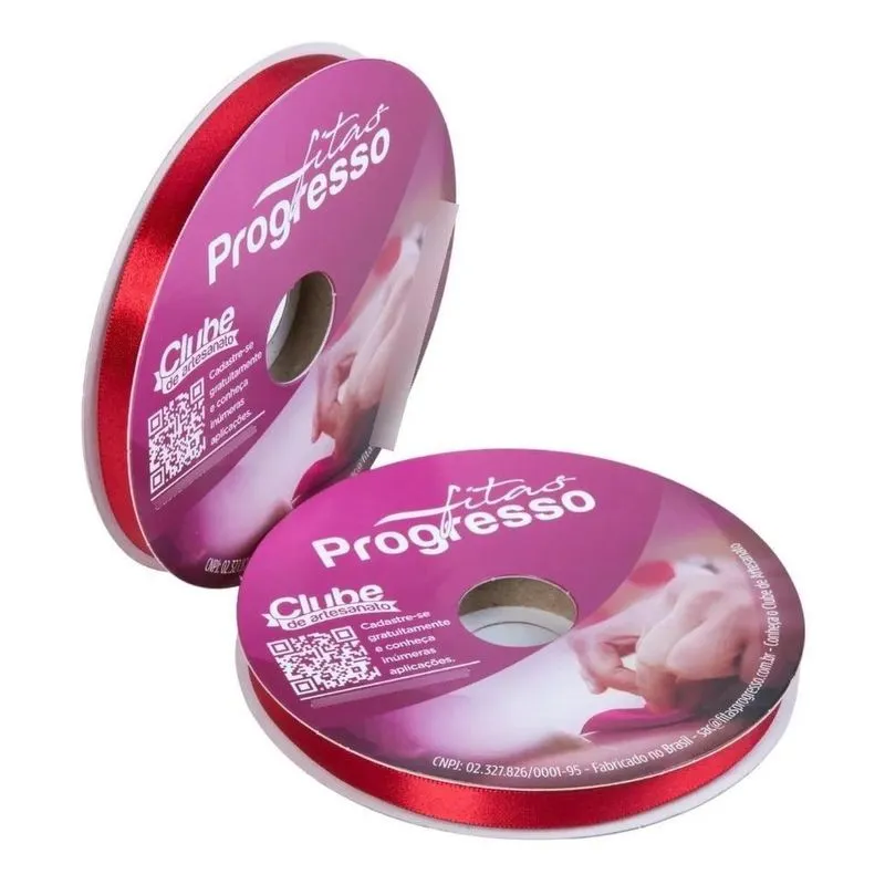 5x Fita De Cetim Progresso 10mm Rolo 50 Metros Artesanato