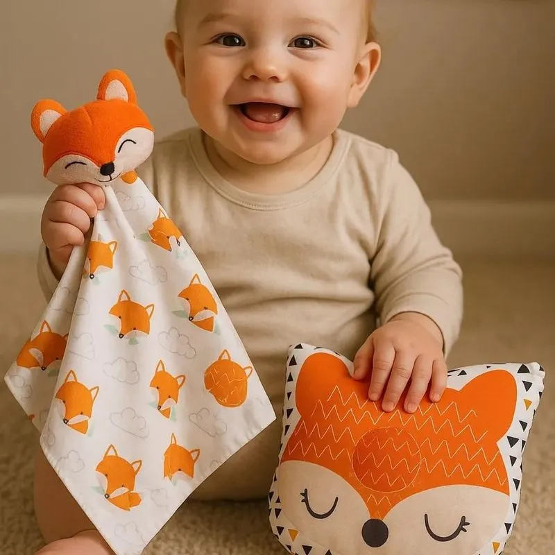 Kit Naninha Com Bichinho Pelúcia E Travesseiro A Raposinha