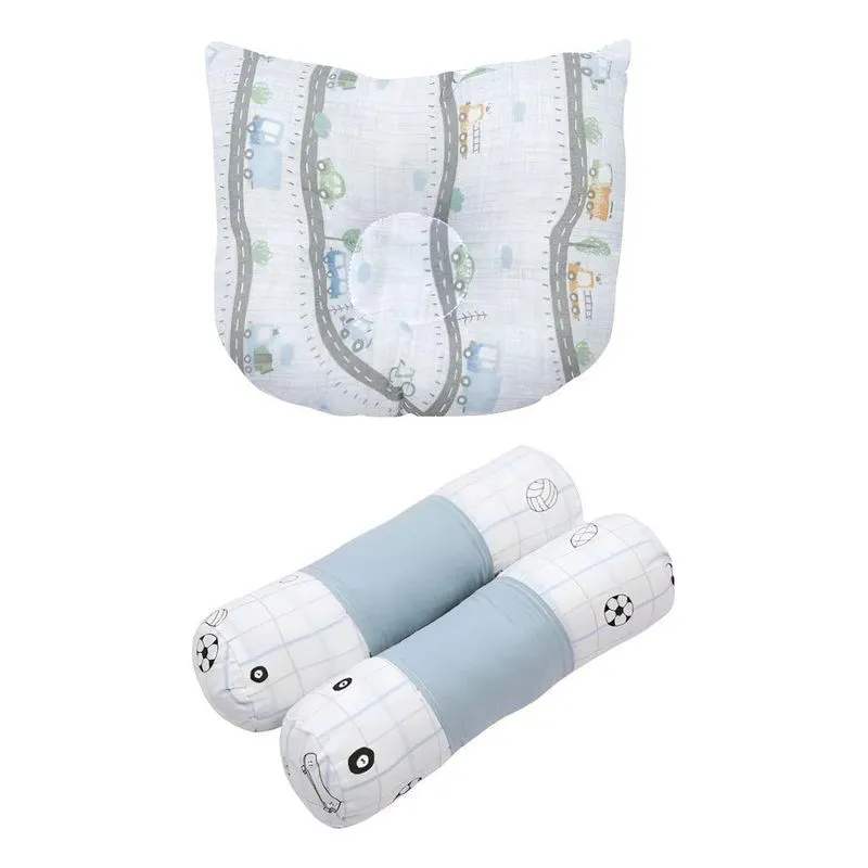 Kit Enxoval Travesseir Travesseiro Recém Nascido Menino Azul