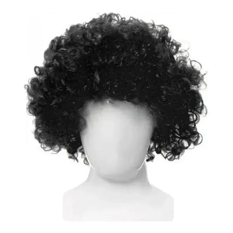 10x Perucas Festa Fantasia Cosplay Carnaval Modelo Cor Black