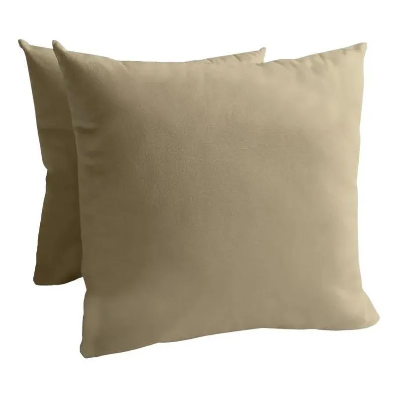 2 Capa Almofada Veludo Suéde Lisa Zíper Invisível 45x45cm