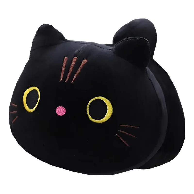 Gato De Pelúcia Fofinho Almofada 20 Cm - Gatinho Ka Preto