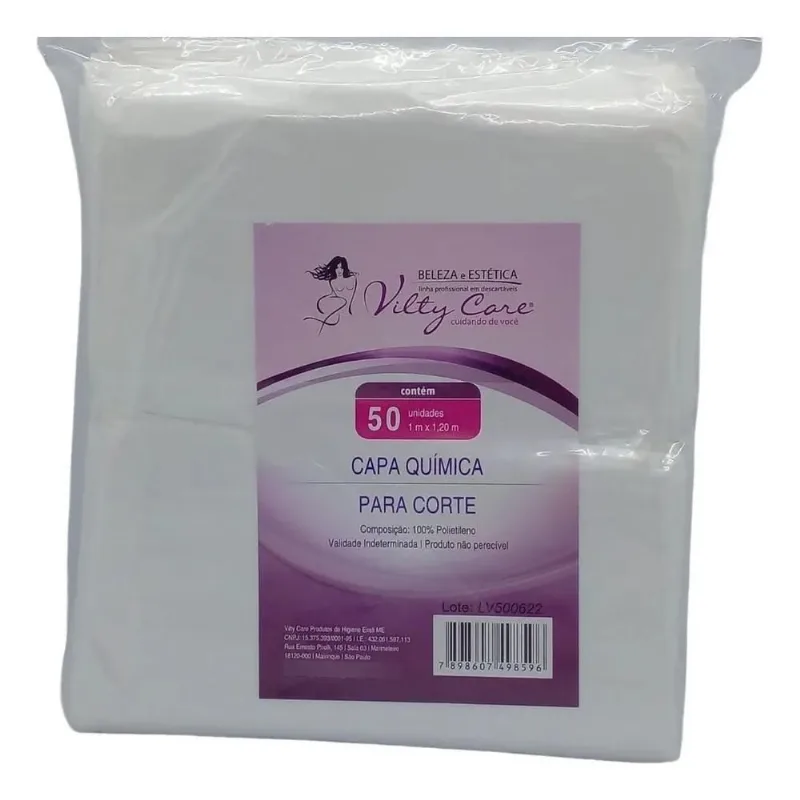5x Kit 50 Capas De Corte De Cabelo Química Tintura Descartáv