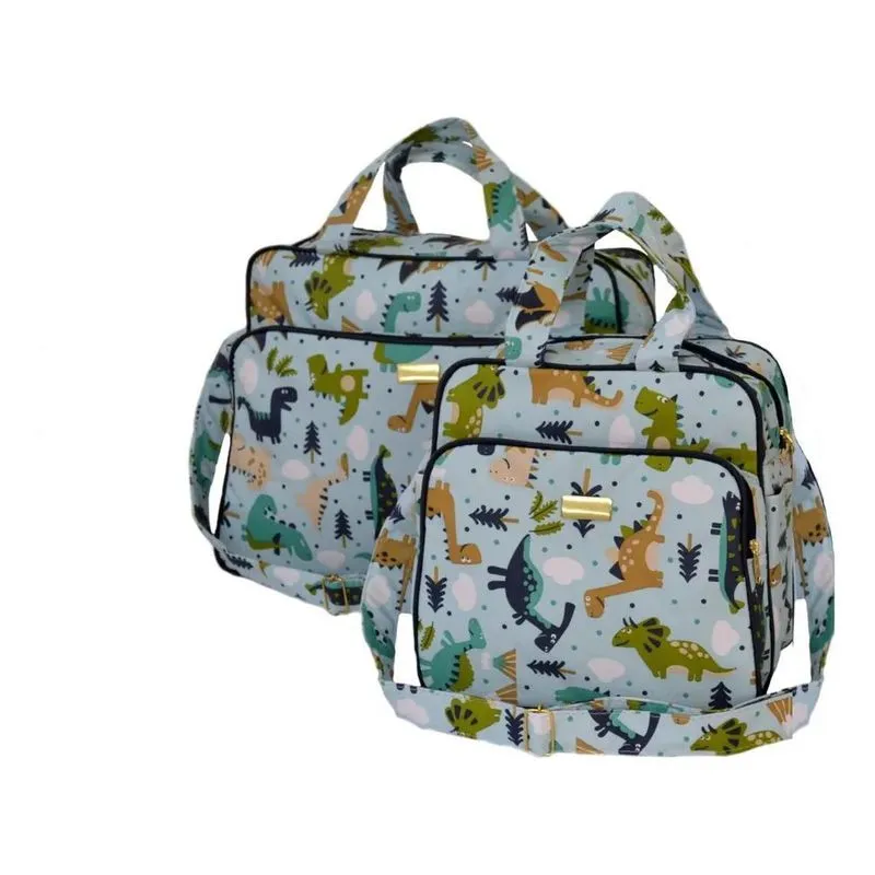 Kit Bolsa Maternidade Mala Bebê Enxoval Dinossauro 2 Pçs