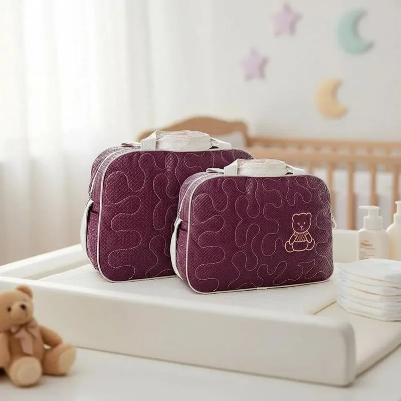 Bolsa Maternidade Kit Completo Bebê Menina Menino Of Bordô