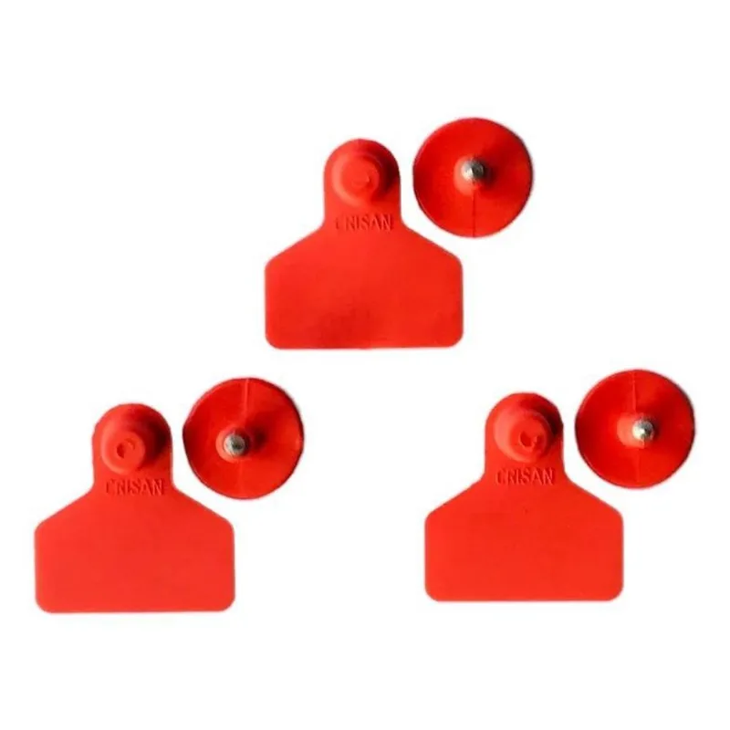 Brincos Amarelo Bovinos Liso 100 U Vermelho