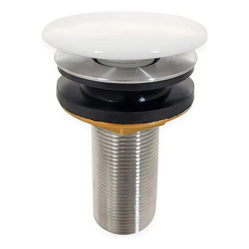 2x Valvula Click 7/8 Ceramica Ralo Pia Branco 3cm Aço Inox C