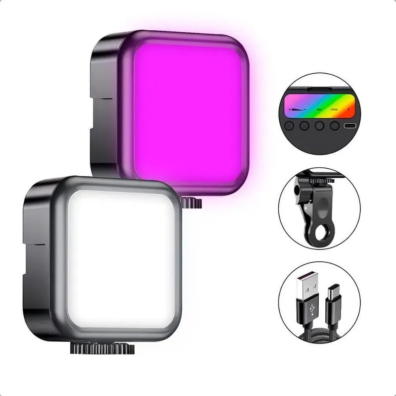 10x Rgb Profissional Mini Portátil Iluminador Led Fotos E V