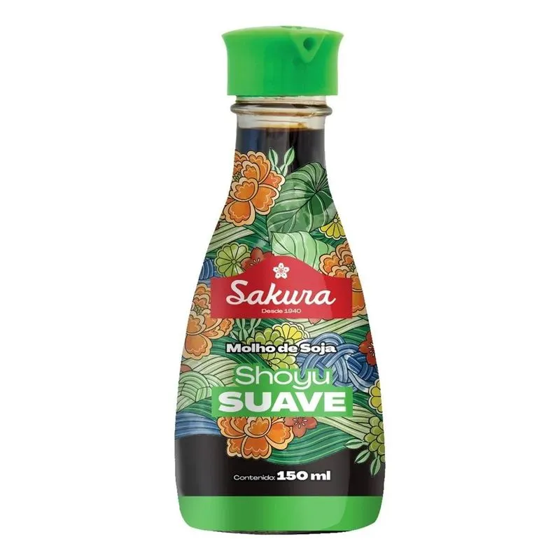 5x Molho De Soja Shoyu Light Sakura Vidro 150ml