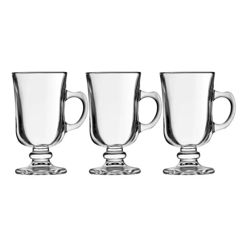 3x Taça De Cappuccino 120ml Vidro Transparente Pequena 3 Pçs