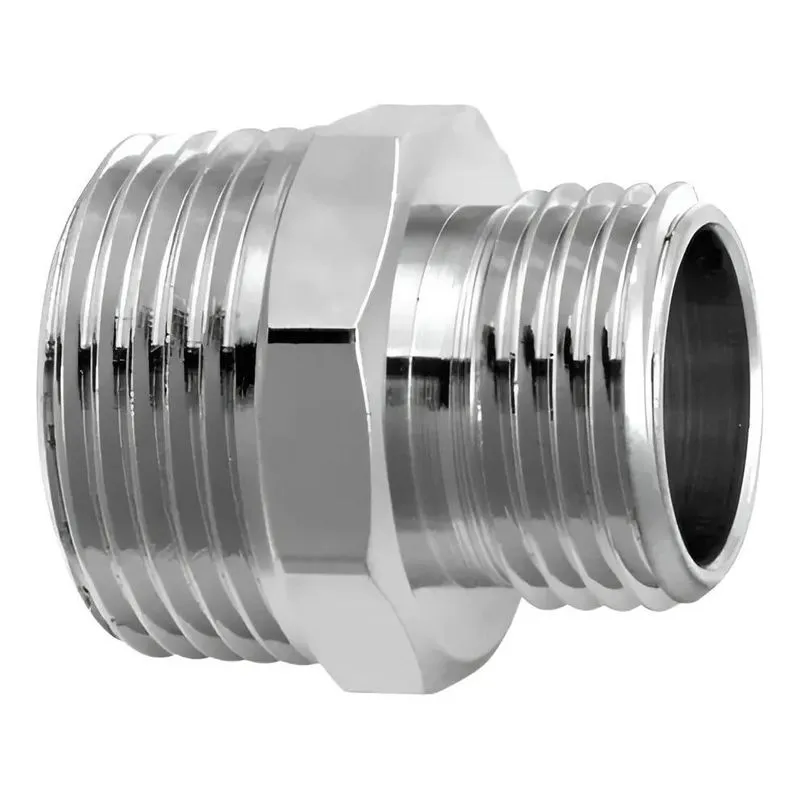 5x Niple De Redução Metal 1/2 X 3/4 Cromado Rosca Externa