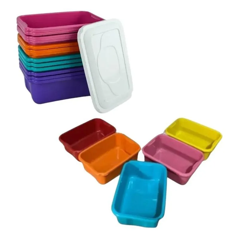 5x Kit 20 Formas Fabricação Sabão Sabonete Com Tampa