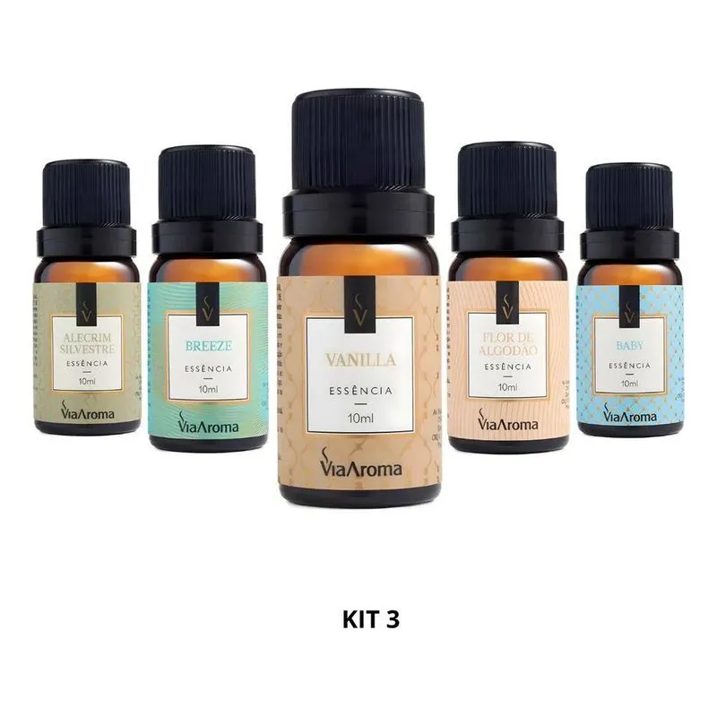 Essencia Para Aromatizador Via Aroma - Top 5 Mais Ven Kit 03
