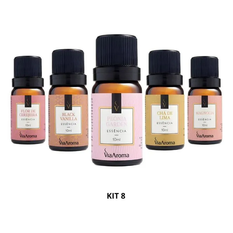 Essencia Para Aromatizador Via Aroma - Top 5 Mais Ven Kit 08