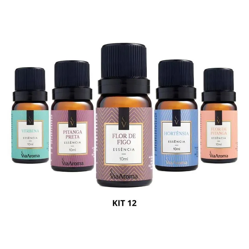 Essencia Para Aromatizador Via Aroma - Top 5 Mais Ven Kit 12