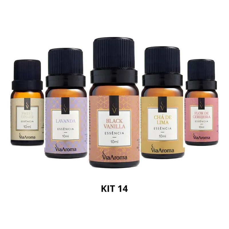 Essencia Para Aromatizador Via Aroma - Top 5 Mais Ven Kit 14