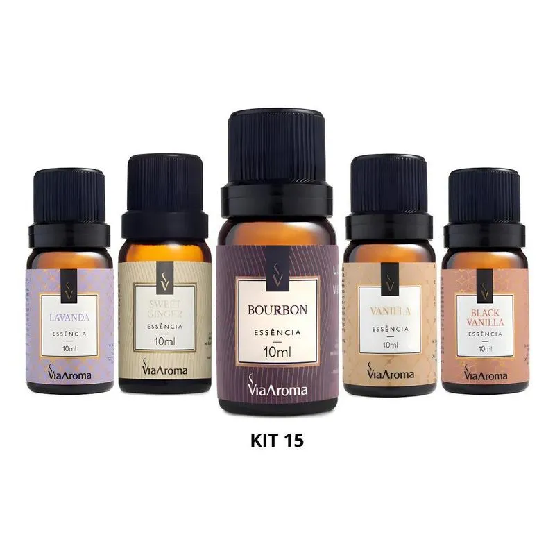 Essencia Para Aromatizador Via Aroma - Top 5 Mais Ven Kit 15