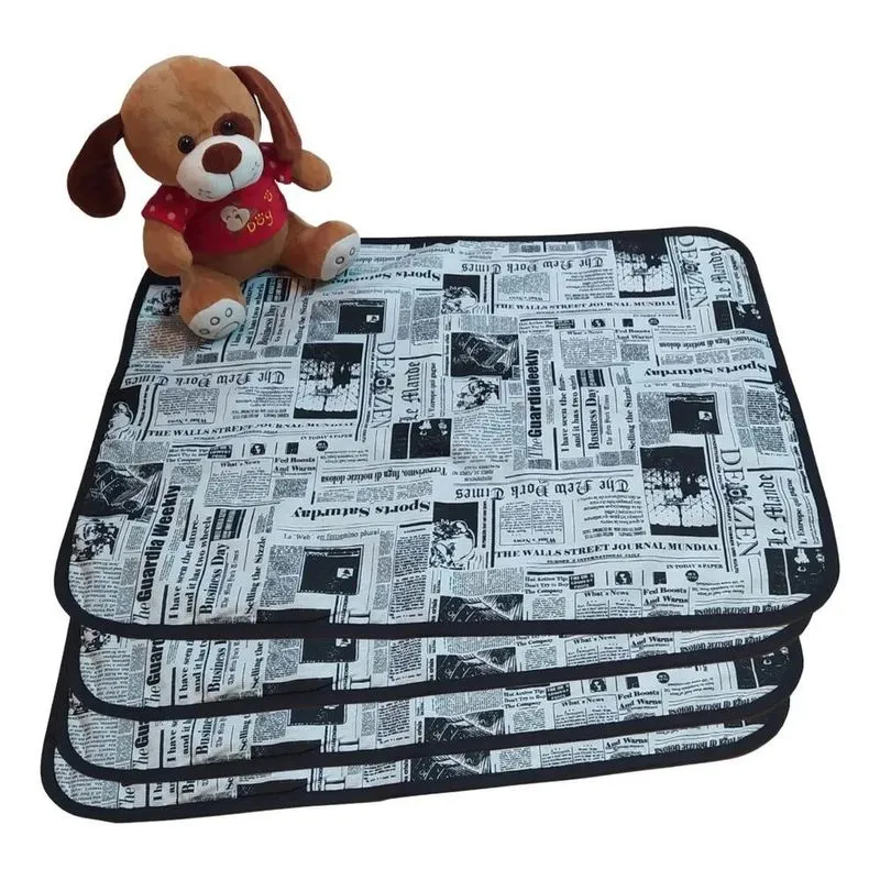 4 Tapetes Higiênico Lavável Jornal 200 Lavagens Tam G 70x50
