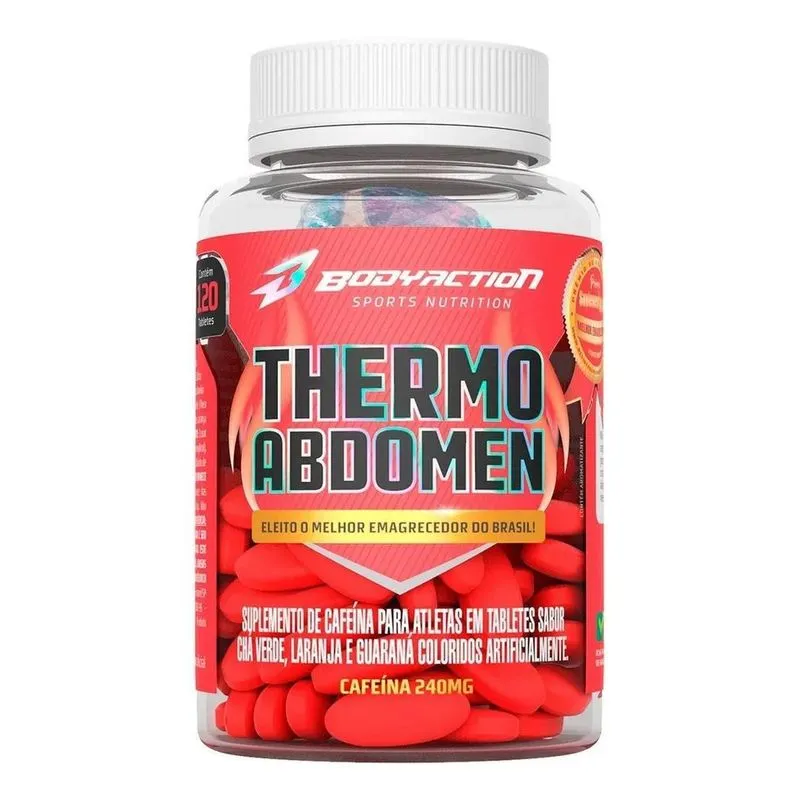 5x Suplemento Bodyaction Thermo Abdomen Cafeína 240mg Em Pot