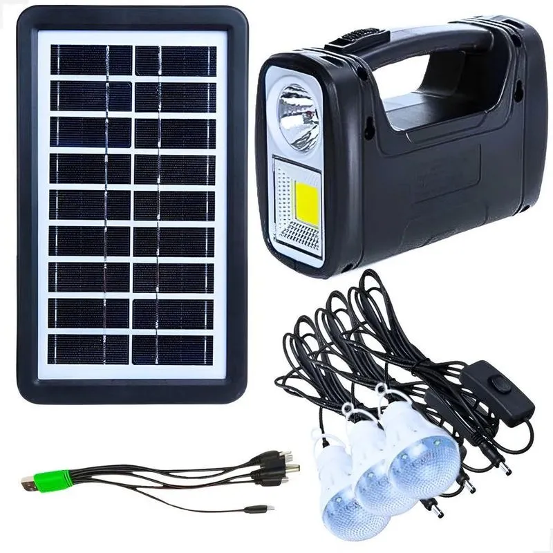 Kit Iluminação Camping Barraca Carregador Solar Portatil Led