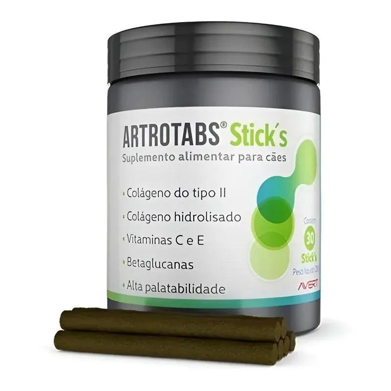 Artrotabs Sticks Para Cães Colágene Tipo II Avert