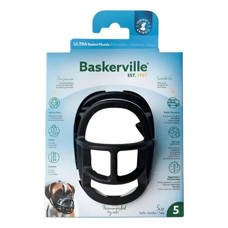 Focinheira Baskerville Preta Xg (tamanho 5)