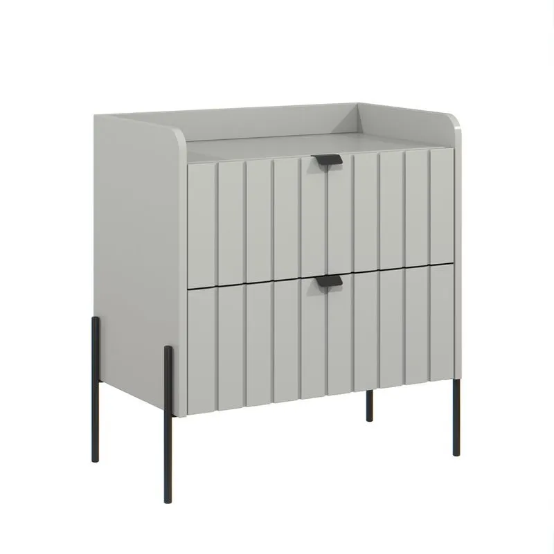Mesa de cabeceira com gaveta off white moderna moriah 60cm alto padrão industrial preto