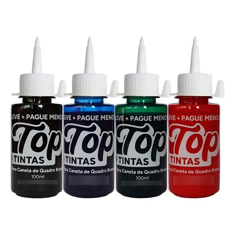 Tinta Caneta Pincel Marcador Quadro Branco 100ml Top Laranj