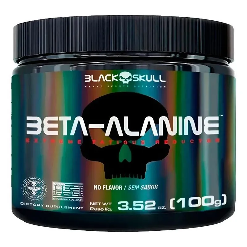 5x Beta Alanina 100% Pura Aminoácido 100g - Black Skull