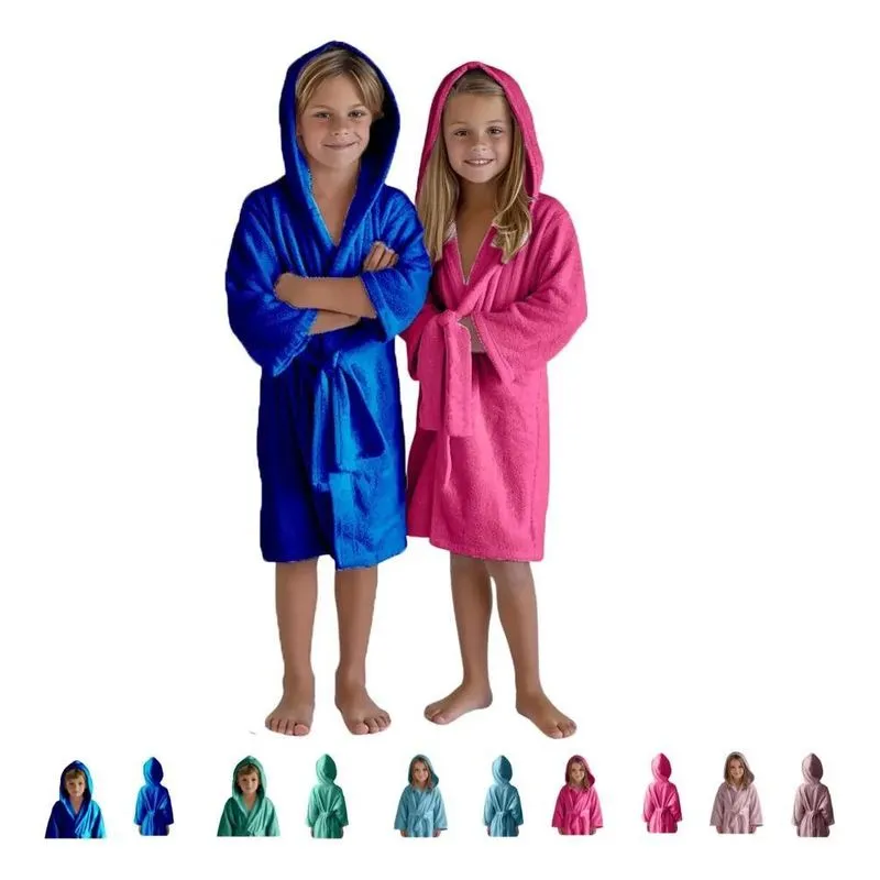 Roupão Infantil Menino Men Azul Tiffany Liso P - 05 A 08 Ano