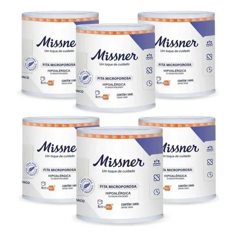 3x Fita Cirúrgica Micropore Hipoalérgica Branca 5cmx10m - 6