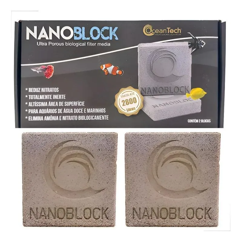 Mídia Cerâmica Biológica Nano Block 10x10x2,5 Ocean Tech Aqu