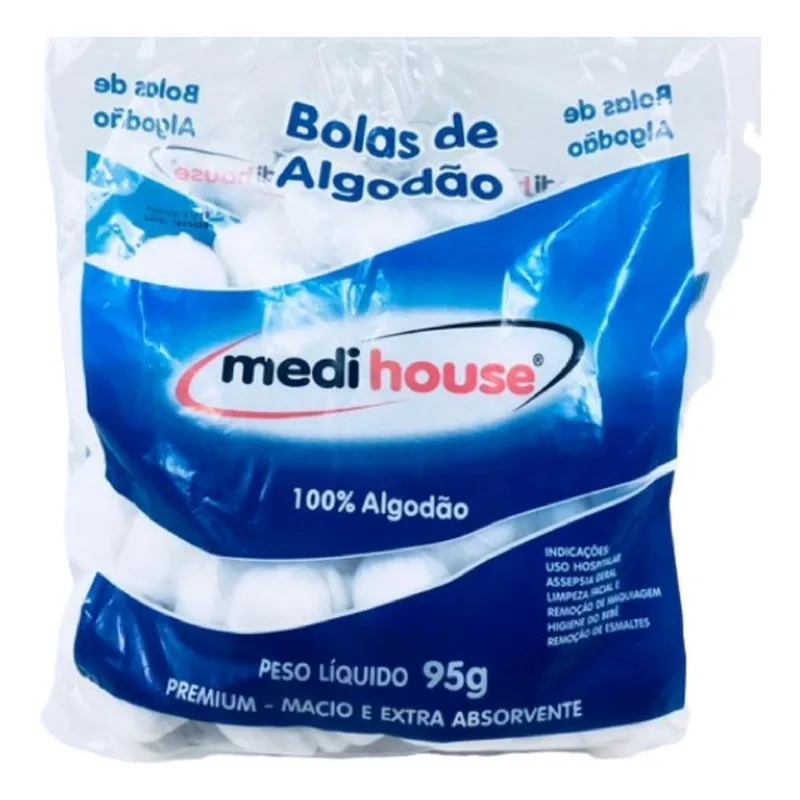 Kit 30 Pacotes Algodão Em Bola Hidrófilo Bolinha 95 Gramas