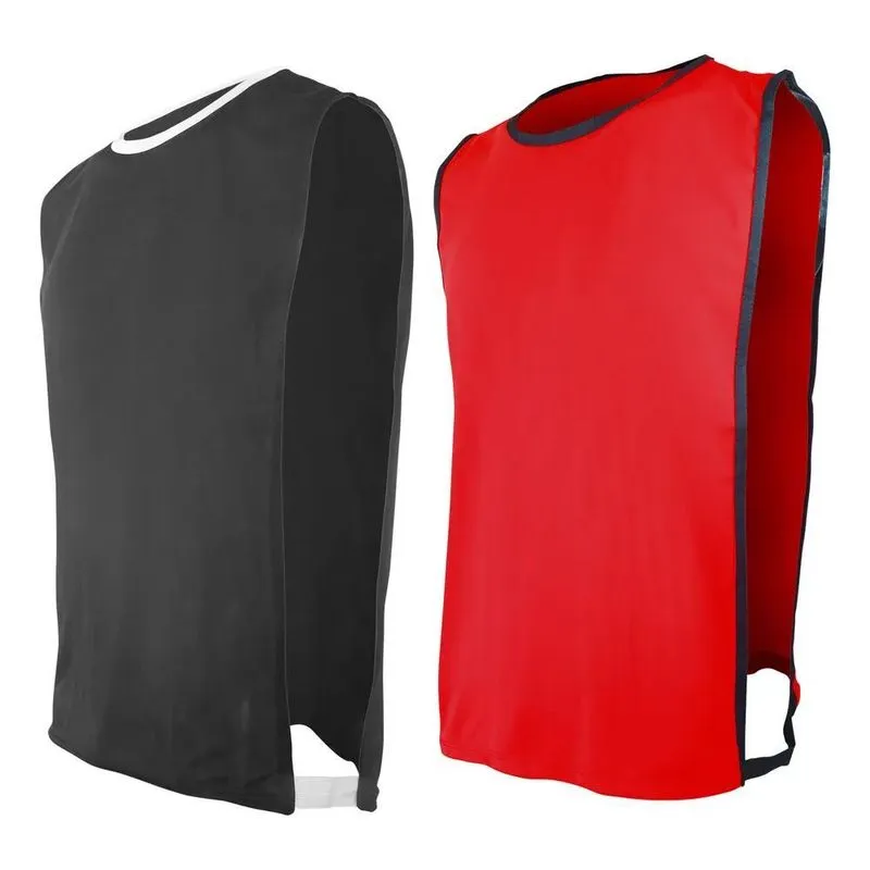 Kit 10 Pçs Colete Futebol Tecido Helanquinha Pretoxvermelh