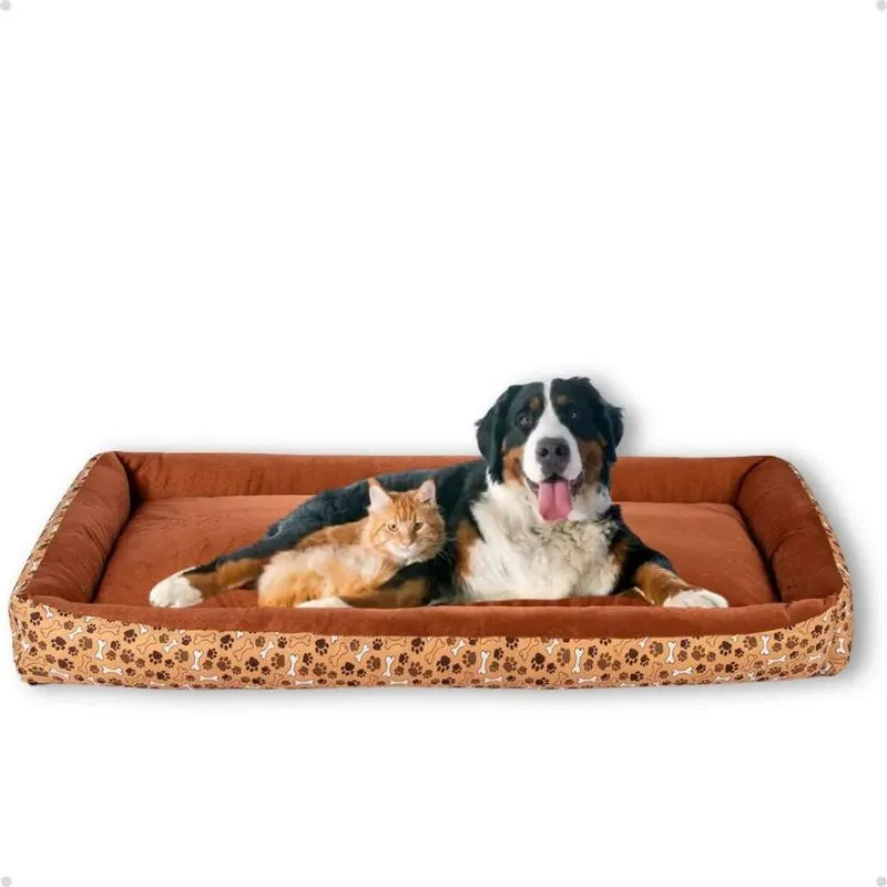 Cama Pet Confortável Xg Extra Grande 10 Osso Marrom