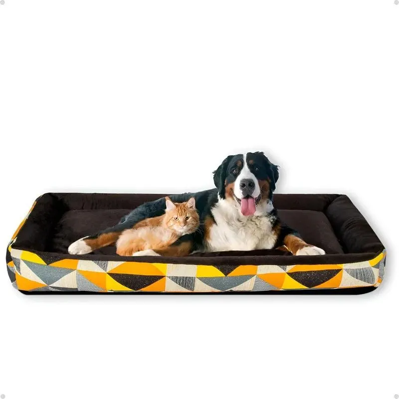 Cama Pet Confortável Xg Extra Gra Triangulo Amarelo