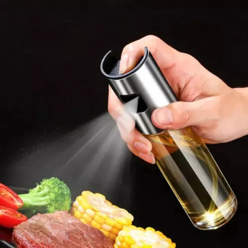 Pulverizador de Vidro e Aço Inox 100ml - Ideal para Temperos