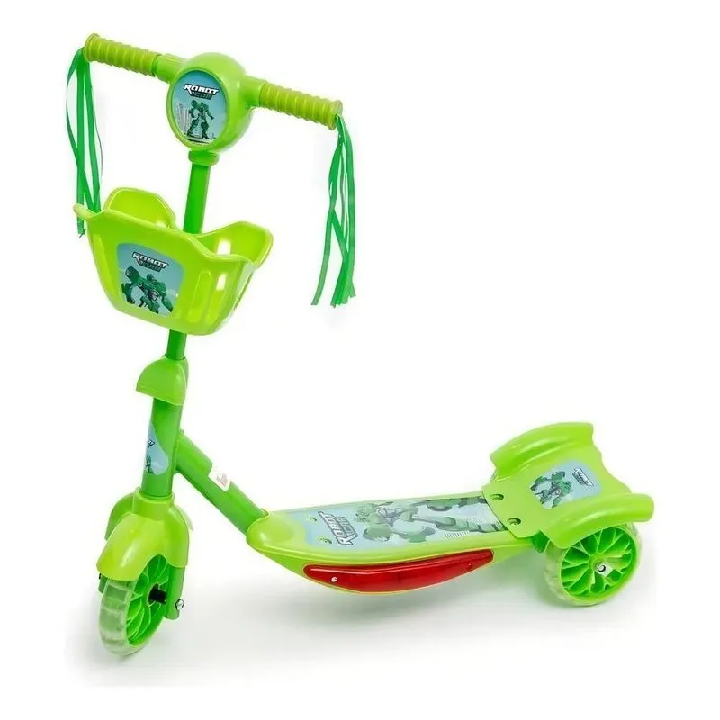 2x Bh Store Patinete Com Cesta Verde Para Crianças
