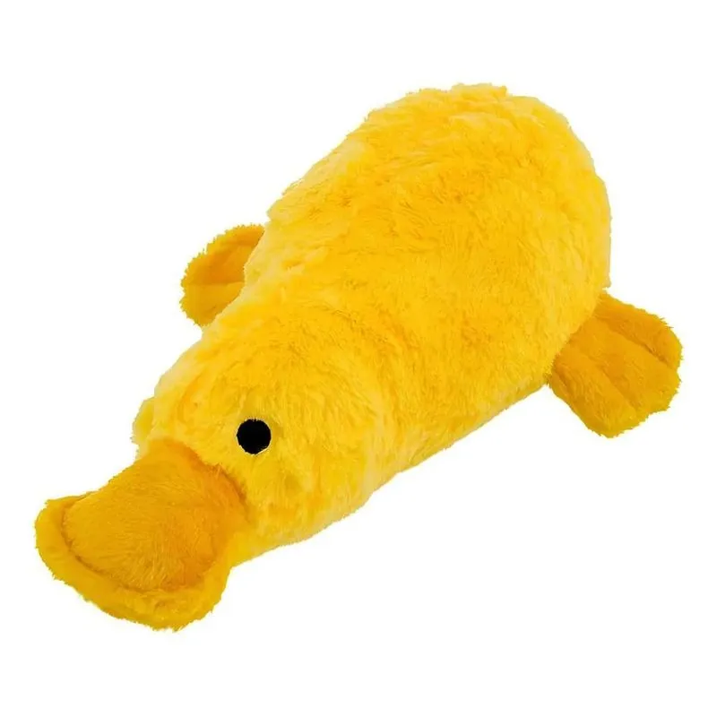 Brinquedo Mordedor De Pelúcia Pato Amarelo Grande Com Apito