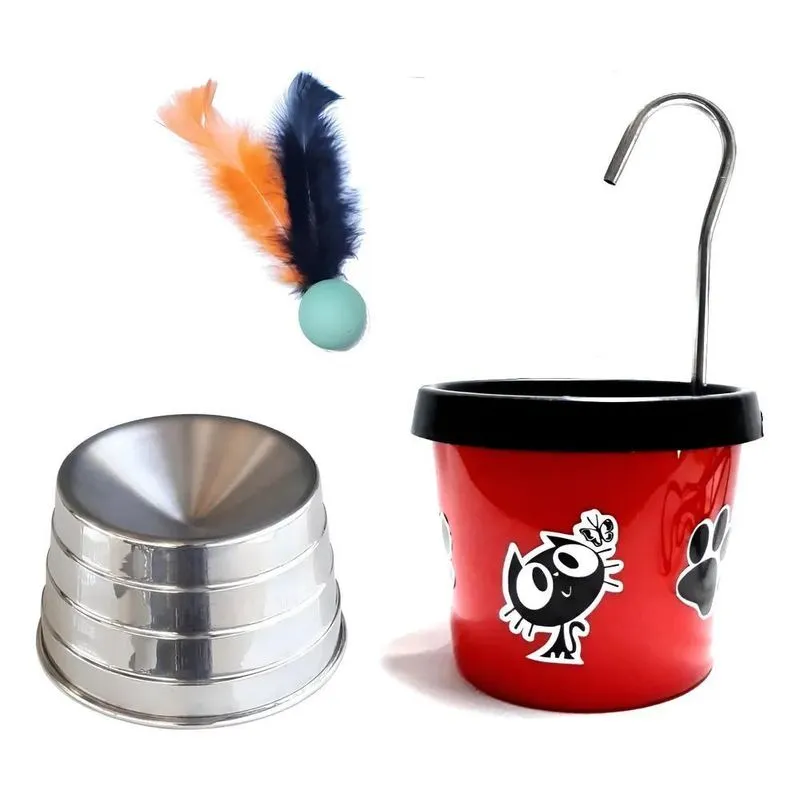 Bebedouro Gato + Comedouro Ergonômico + Rosa Bb 127/220v