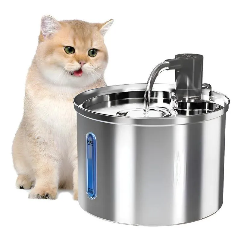 Fonte De Água De Aço Inoxidável Para Gatos E Cães 3l Newpet