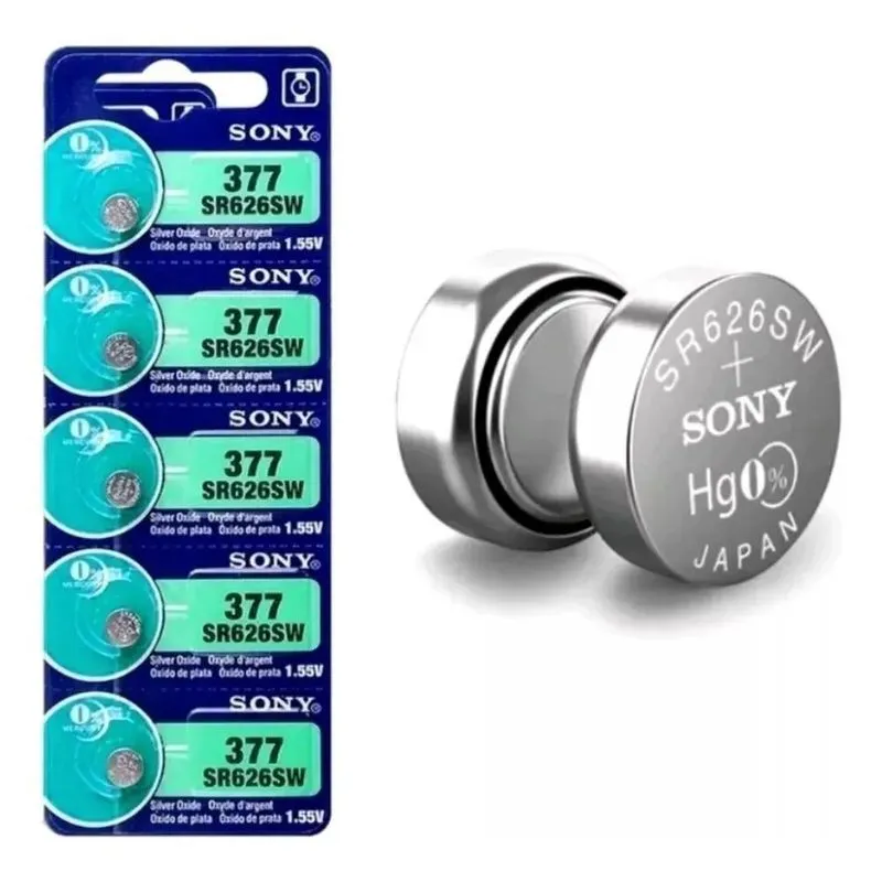 10x Baterias Pilhas Sony 377 Sr626sw Relógio 5 Un