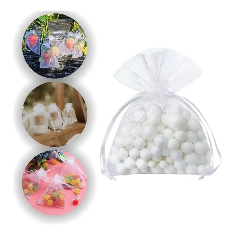 Saquinho Organza Branco 7x9 Pacote Com 100 Saquinhos