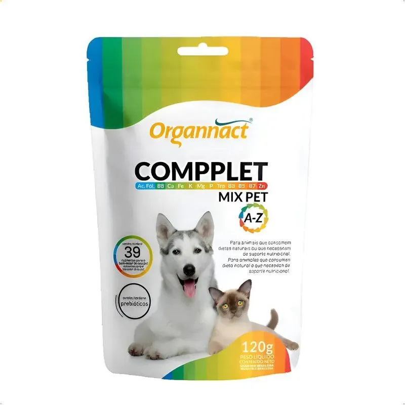 Cães E Gatos Compplet Mix Pet A-z 120g - Organnact